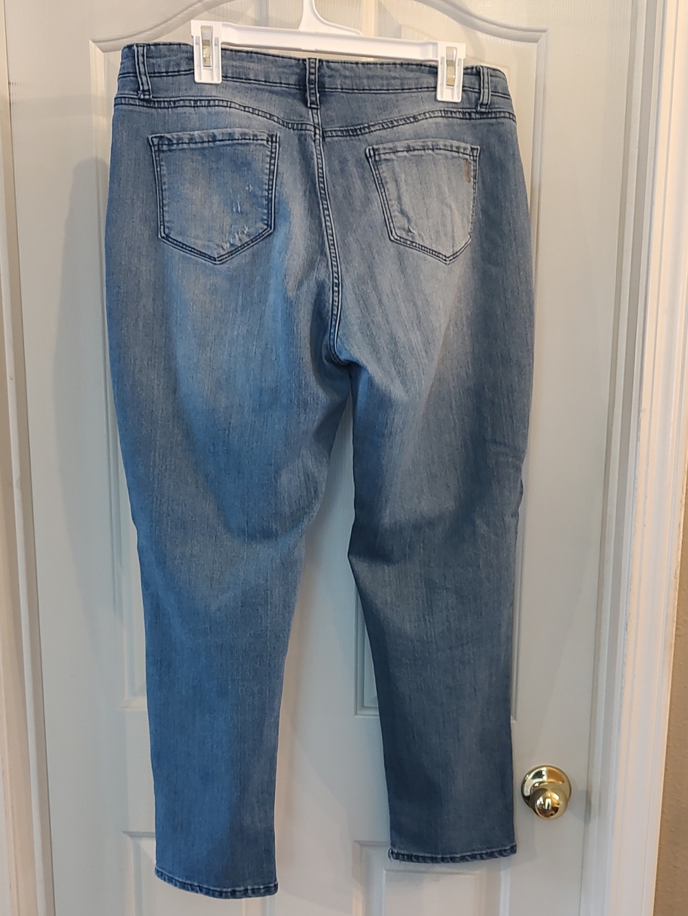 Vintage America Light Blue Jeans with Red Floral Embroidery - Picture 2 of 7